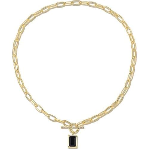 European and American fashionable necklaces black agate