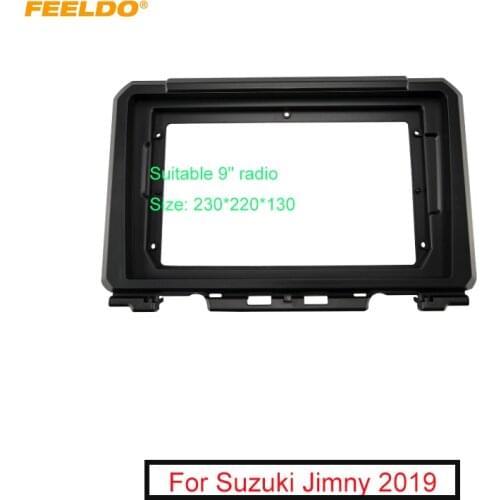 FEELDO Car Stereo 9” Big Screen Fascia Frame Adapter For Suzuki Jimny 2018+ 2Din Dash Audio Fitting Panel Frame Kit