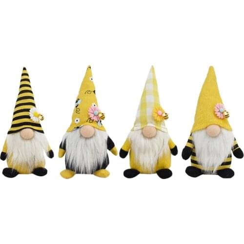 YYSD Bumble Bee Gnomes Plush Yellow & Black Scandinavian Tomte Nisse Swedish Spring Decorations