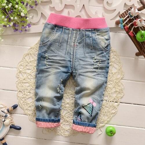 Classic Spring Autumn Girls Soft Jeans Fashion Pants Trousers Childrens jeans Infant Soft Denim Pants