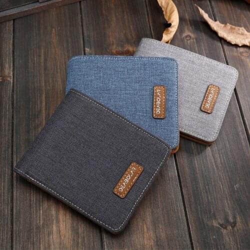 Mens Short Wallet Students Japanese Casual Birthday Gift Male Canvas Bag Horizontal Slim Burse Simple Ticket Holder