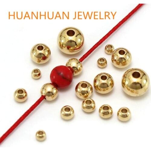 AA+ Wholesale 2 3 4 6 8 10 12mm Gold Metal Plated CCB Round Beads Seed Spacer Beads For Jewelry Making Supplies DIY Accessories