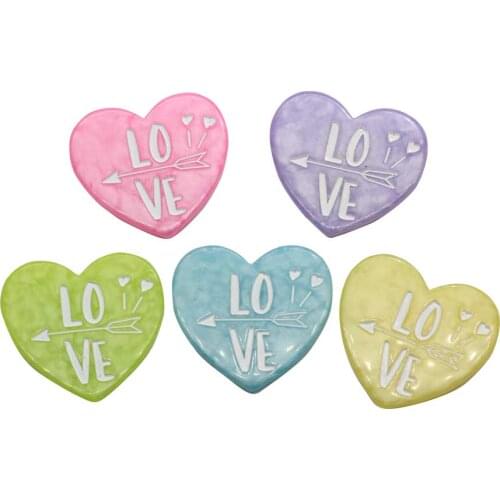 Lover Gift Decoration Colorful Flatback Heart Shape Beads for Planar Jewelry Supply Scrapbook Embellishment Earring Ring Making