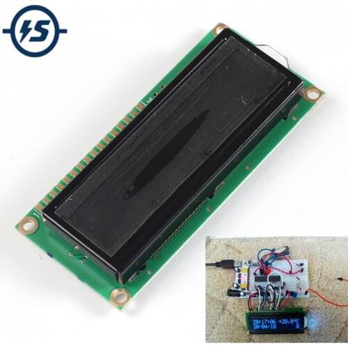 LCD Display Module LCD1602A 16x2 White Screen Character Dot Matrix 1602 Blacklight Black Background Parallel Port