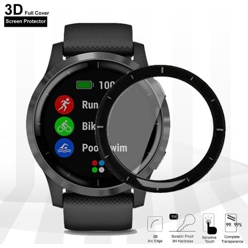 Soft Protective Film For Garmin vivoactive 4 4s 40mm 45mm Smart Watch Screen Protector Cover Guard 3D Curved Edge Full Coverage