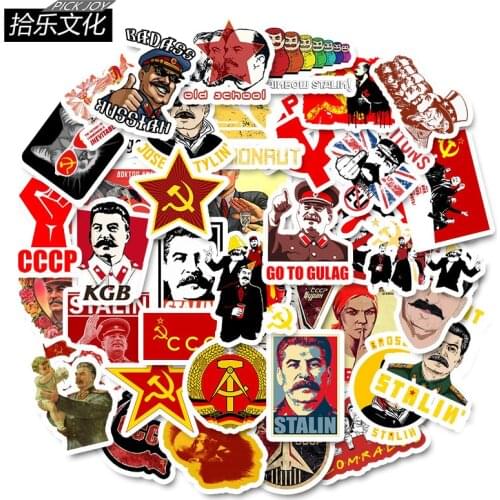 50pcs World War II Stalin USSR CCCP Retro Stickers iPad Guitar Laptop Luggage Bicycle Skateboard Decal Bedroom Poster Sticker