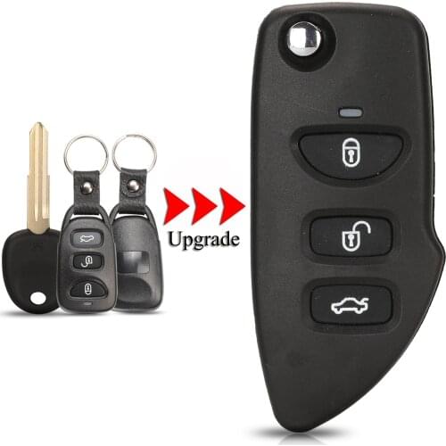 Kutery Upgrade Folding Remote Car Key Shell For Hyundai Santa Fe Sonata Sonica Trajet For Kia Magentis Optima Sorento 3Buttons