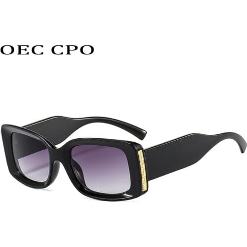 OEC CPO Vintage Square Sunglasses Women Brand Designer Fashion Rectangle Sun Glasses Female Steampunk Eyeglasses Men Shades O872