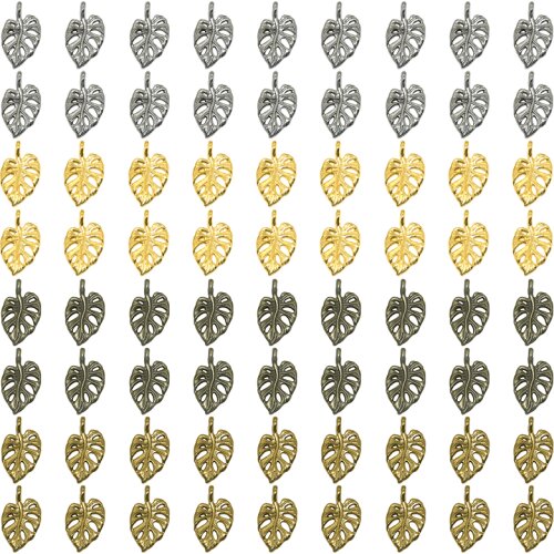 30pcs Hot sell Fashion Two color Leaves Charms for DIY Handmade necklace earring bracelet Pendant Jewelry Making 20*13mm