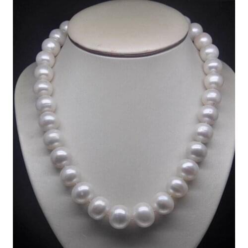 Wholesale 18" Natural huge 10-11mm AA level white pearl necklace