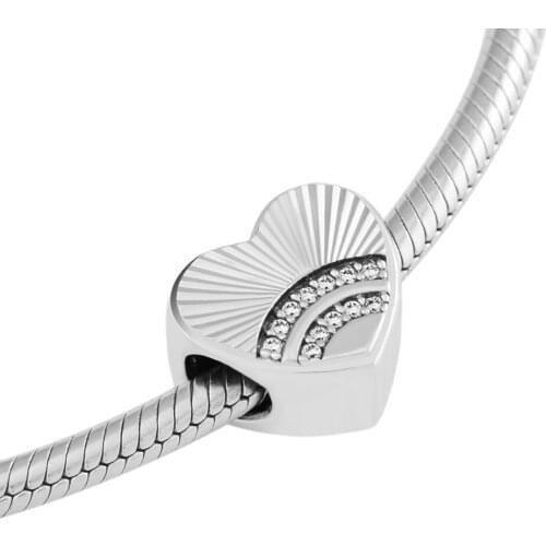 Fits for Pandora Charms Bracelets Fan Of Love Beads 100% 925 Sterling Silver Jewelry Free Shipping