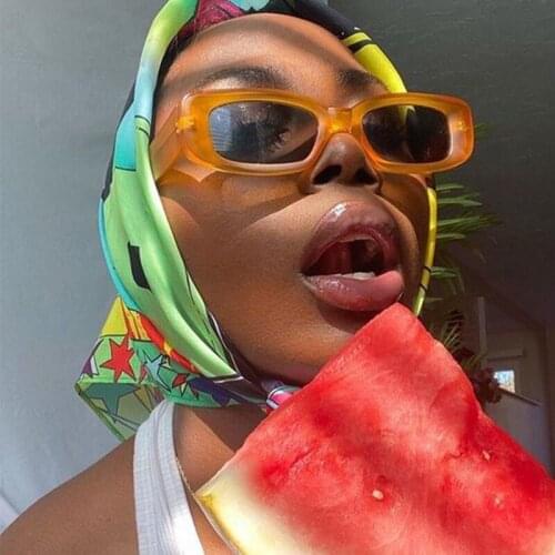 2021 Popular Bright Green Orange Sunglasses For Men Women Travel Luxury Vintage Small Rectangle Sun Glasses Charm Eyewear UV400