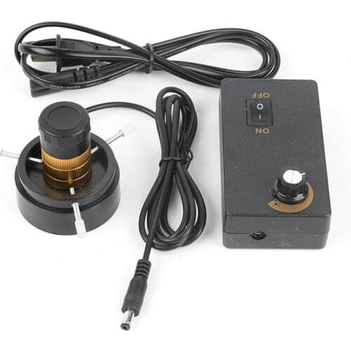 50X 100X High Distance High Visual Field Industrial Adjustable Zoom CS C Mount Lens + LED Light For Video Microscope Camera