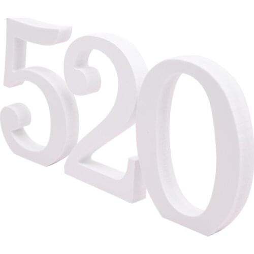 Hot Sale 38 Styles Height 10cm Thick Wood Wooden 3D White Number Letters Baby Shower Wedding Birthday Party Decoration