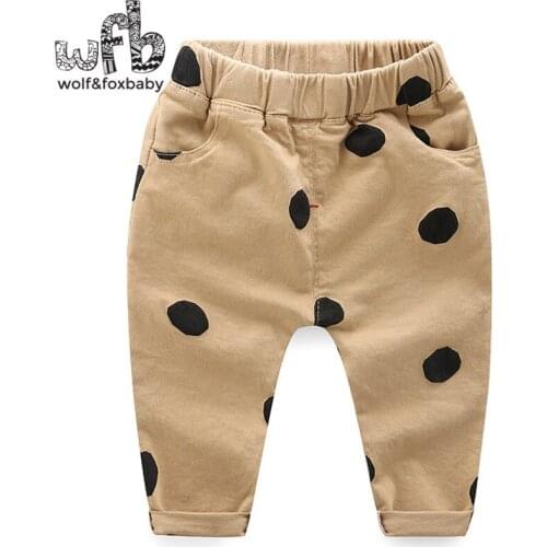 Retail 2-8 years pants fashion wild casual pants dot pattern children spring fall autumn