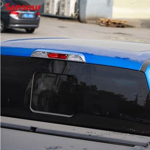 Sansour Car Styling ABS Exterior Rear High Brake Light Lamp Decoration Cover Trim Frame Strip Sticker for Ford F150 2015-2018