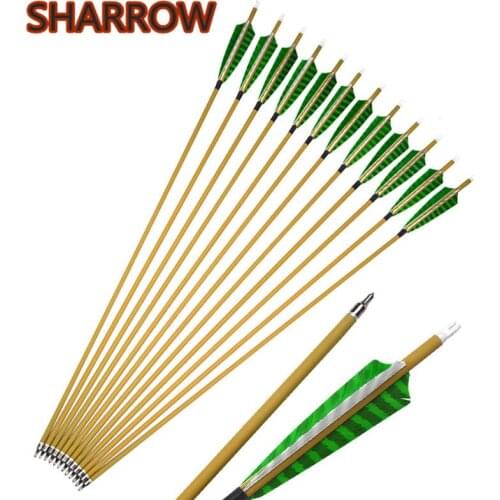 6/12Pcs 30" Archery Carbon Arrow SP 500 Arrow Pure Carbon With Broadheads For Bow Outdoor Training Practice Shooting Accessories