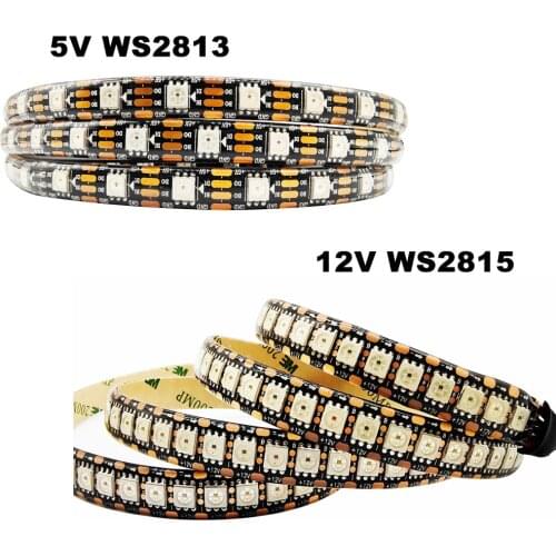 WS2813 WS2815 (WS2812 Updated) Individually Addressable 5050 Smart RGB Led Strip Dual-Signal Pixels waterproof 30/60/144Leds/m