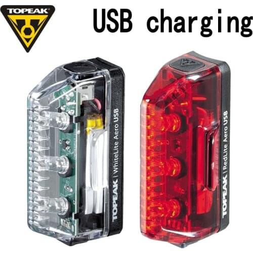 TOPEAK USB Charging Streamlined Safe Night Riding Mountain Road Bike with Front and Back Taillights and Pole Lamp TMS073 TMS074