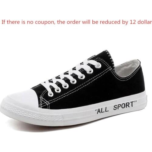 Explosion models classic mens canvas shoes womens casual sports shoes mens round head with solid color red white black blue