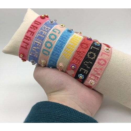 BLUESTAR 2021 MIYUKI Bracelet Women Bracelets LOVE Letter Pulseras Mujer Moda Handmade Woven Loom Bead