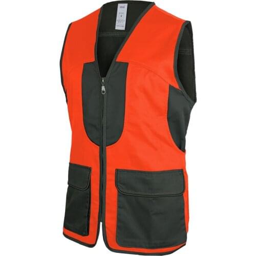 Vest orange pigskin high visibilita' polycotton men outdoor Fishing Sports