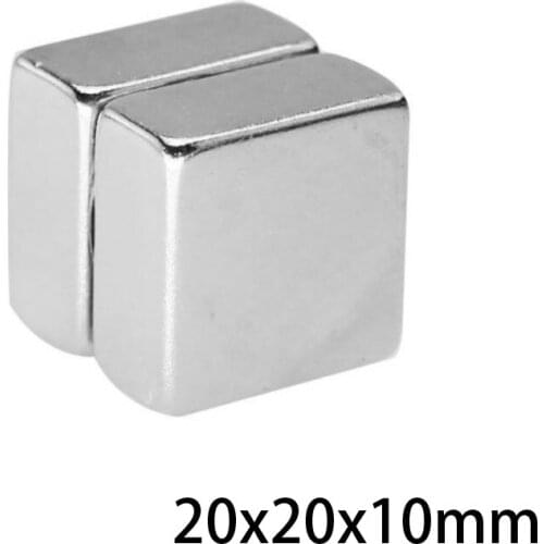 1/2/5/10pcs 20x20x10 mm Search Quadrate Magnet 20mm*20mm Stong Magnets 20x20x10mm Powerful Neodymium Magnetic 20*20*10