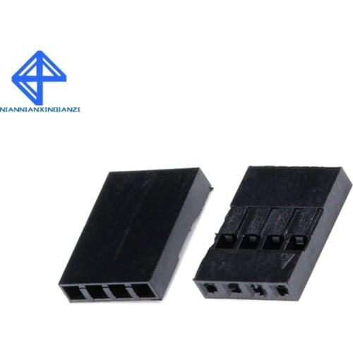 100pcs Dupont Head 2.54mm 4P 1X4P Dupont Plastic Shell Pin Head Connector Jumper Wire Cable Housing Plug Female