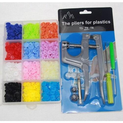 11.5mm 300 sets of resin combined button plastic childrens clothing color baby button set snap buttons installation tool