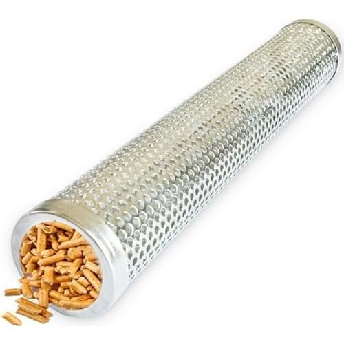 12'' Stainless Steel BBQ Grill smoker Tube 6''Round Wood Pellet Smoker Cooking Tools Cold Smoking Generator Barbecue Accessories