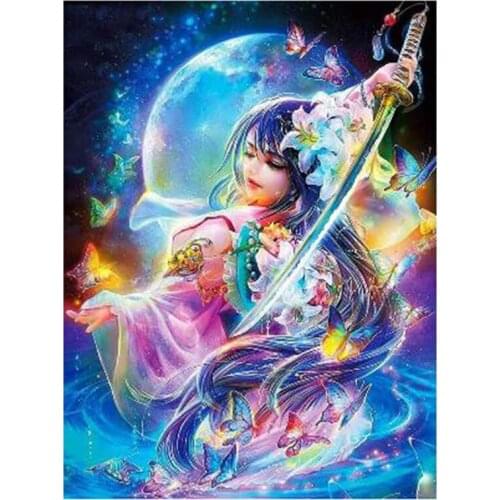 5D DIY Full Round/Square Diamond Painting Girl & Butterfly 3D Embroidery Cross Stitch Rhinestone Mosaic Home Decor Gift YY006