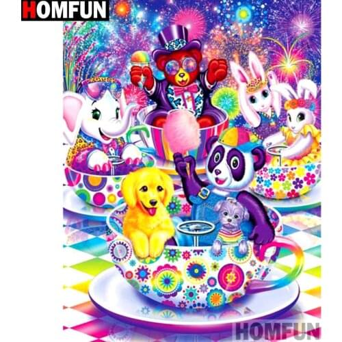 HOMFUN Full Square/Round Drill 5D DIY Diamond Painting "Cartoon Dog panda" Embroidery Cross Stitch 5D Home Decor Gift A14771