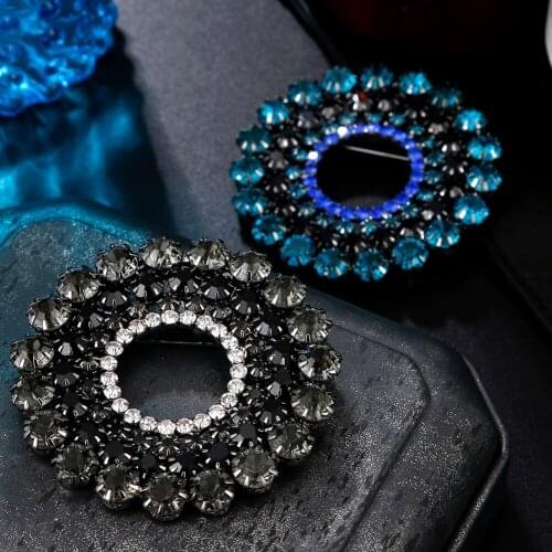 CORUIXI Garland Brooch Austrian Colored Crystal Round Jewelry Factory Wholesale Prom Party Wedding Accessories HP086