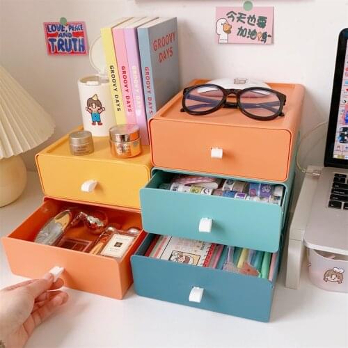 Morandi Color Cosmetic Storage Box Makeup Drawer Organizer Jewelry Nail Polish Makeup Container Desktop Sundries Storage Box