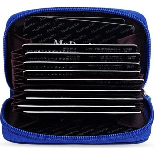 New Unisex Credit Card Holders Genuine Leather Organ Female ID Card Case Holder RFID 10 Card Slots Business Cardholder Organizer