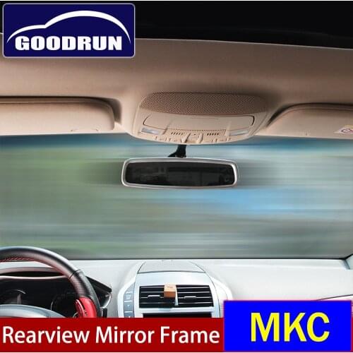 For Lincoln MKC Auto Interior Styling Metal Inside Rearview Mirror Frame Cover Trim Sticker Accessories