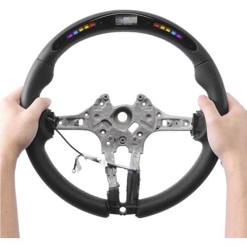 For M Performance Nappa Leather LED Race Digital Display Steering Wheel Fit for BMW M3 F80 M4 M2 F20 F22 F30 F32 2013-2020