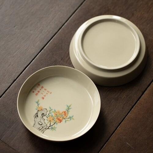 Ceramic water pot of tea tray bearing dry tea table compote snack plate of kung fu tea set contracted household plant ash glaze