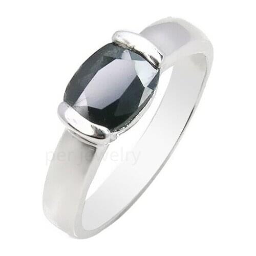 Per jewelry Natural real sapphire ring Free shipping 925 sterling silver 5*7mm 1ct gemstone For men or women X8083106