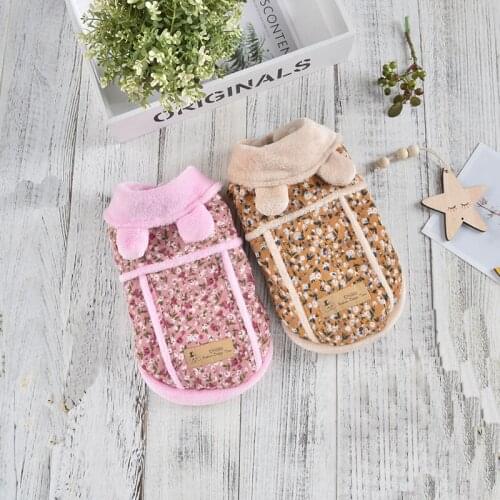 Schnauzer Pet Jacket Clothes Winter Small Dog Coat Yorkshire Outfit Puppy Floral Costume Pomeranian Poodle Welsh Corgi Clothing