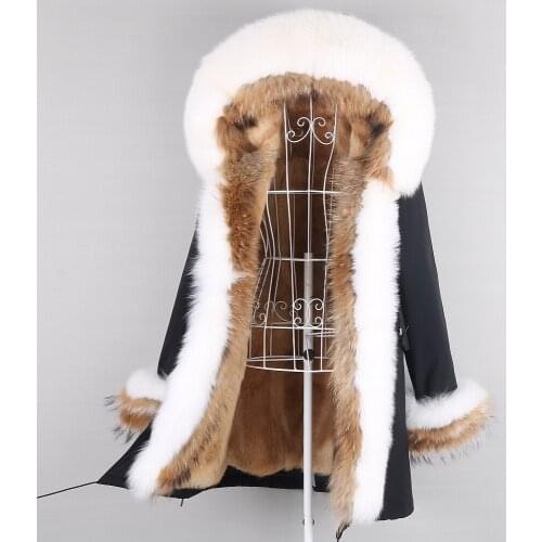 2020 Long Woman Parkas Real Fox Fur Coat Women Winter Jacket Outerwear with Large Fox Fur Collar Luxury Female Clothes S-7XL