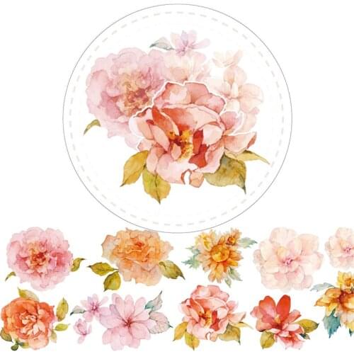 Watercolor Floral Washi Tape Flower Masking Tape School Stationery