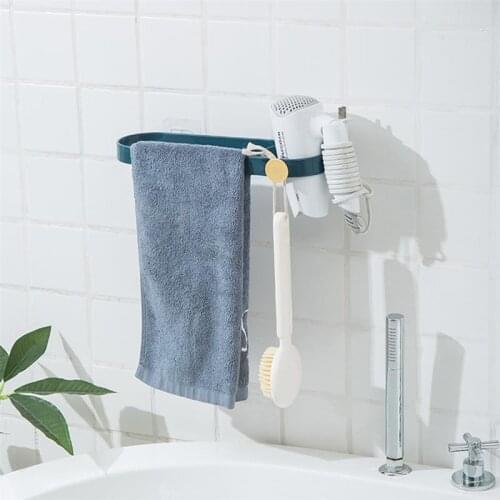 Multifunction Bathroom Towel Bar Rack Wall Mounted Storage Shelf Self Adhesive Heavy Duty Towel Holder For Kitchen Accessories