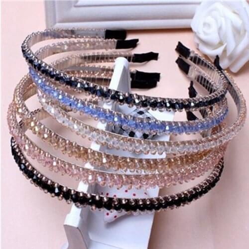 Fashion Girls Headband Crystal Hairband Korean Style Girls Headwear Handmade 3 Rows Crystal Head Hairband