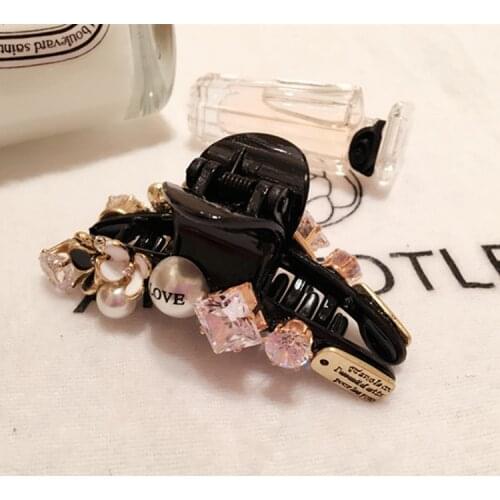 Fashion Girl Sweet Rhineston Hair Claws Beam Hairpin Women Hair Accessories Beauty Hair Crab Clamp Headwear small Hair Clip