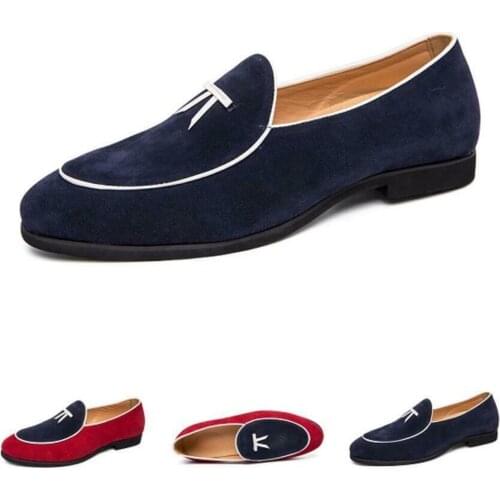 Mens Pointy Toe Business Oxfords Loafer Slip on Party Low Top Suede Leather Shoes Plus Size 38-48