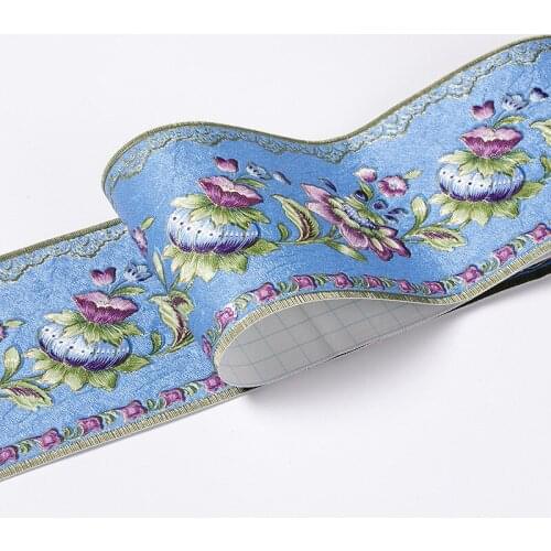 Multiple Styles Self-Adhesive Waistline Stickers Pastoral Room Decorate Beautiful Bathroom Kitchen Waterproof Border Stickers