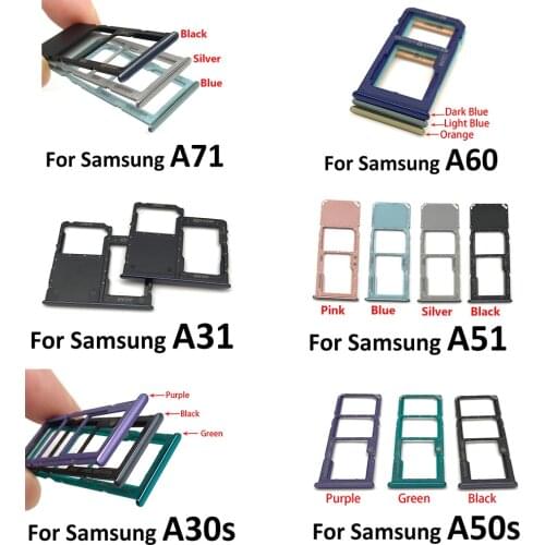 Original Phone Housing New SIM Card Adapter And Micro SD Card Tray Holder For Samsung A30S A50S A31 A51 A71 A60