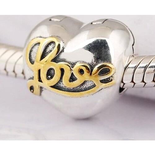 Authentic S925 Bead DIY Jewelry Heart of Love Clips Stoppers Charm fit Lady Bracelet Bangle