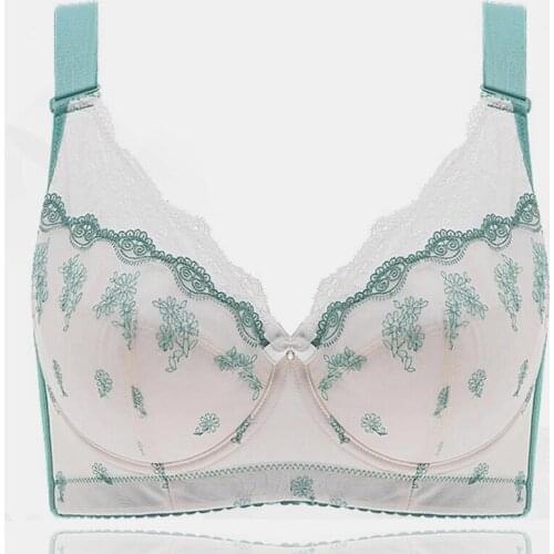 Womens Full Coverage Lightly Padded Underwire Floral Embrodiery Bra 34 36 38 40 42 44 46 B C D E F G H I J
